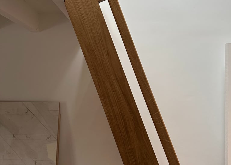 a staircase casement with a wooden staircase casement