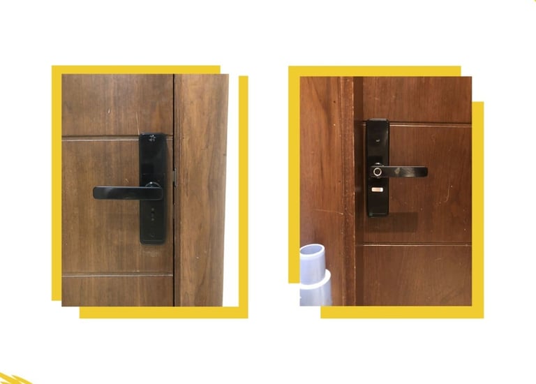 تركيب قفل باب ذكي داخلي