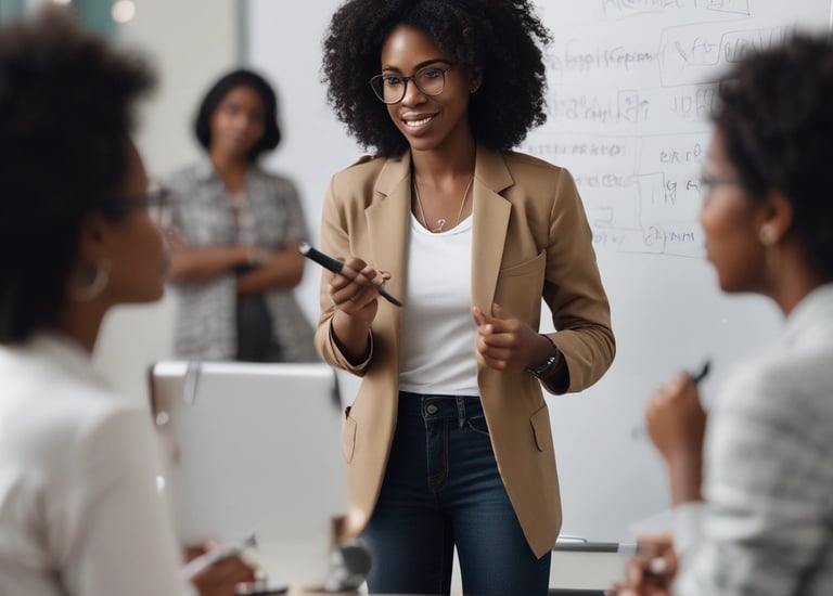 A serene outdoor setting where team members brainstorm under natural light.