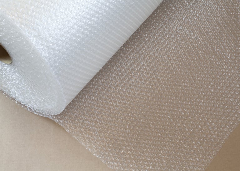 a roll of bubble wrap