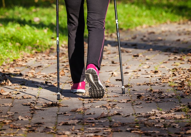 Sport de pleine nature, marche nordique, course à pied, sport santé bien-être #APA