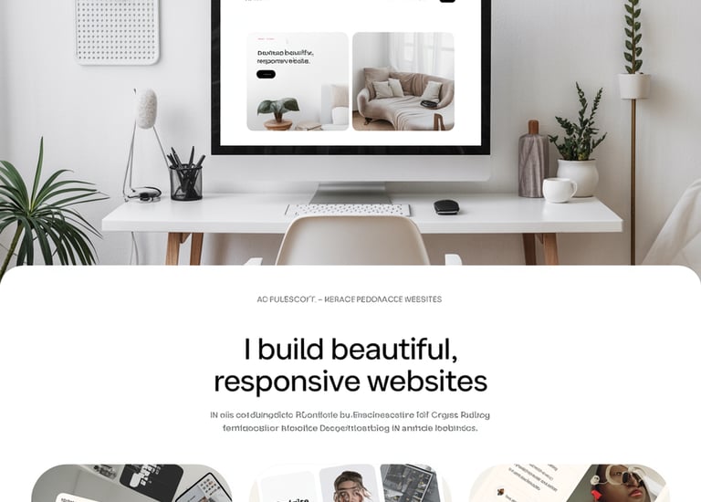 Web designer creating a responsive, professional website for a client, demonstrating custom website 