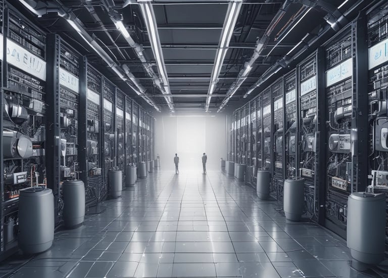 A 3D rendering of a microchip with the letters 'AI' prominently displayed on its surface, set on a dark, circular platform.