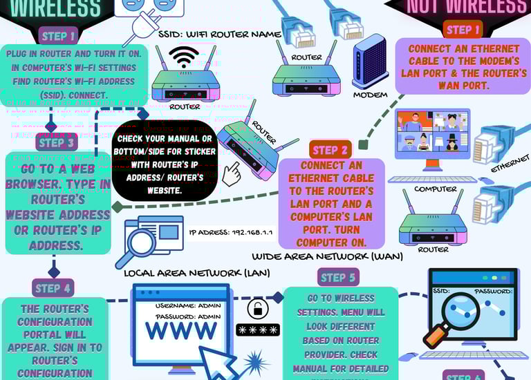 How to set up a router infographic