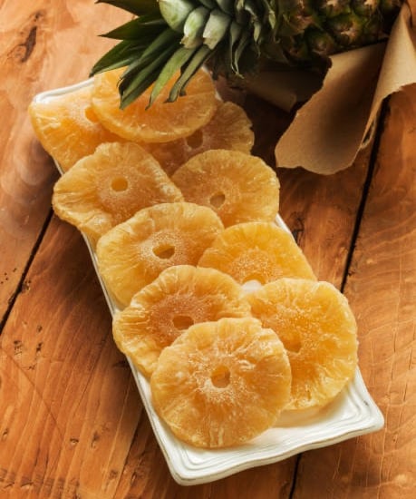 Sun dried fruits including pineapple and jackfruit from Africa