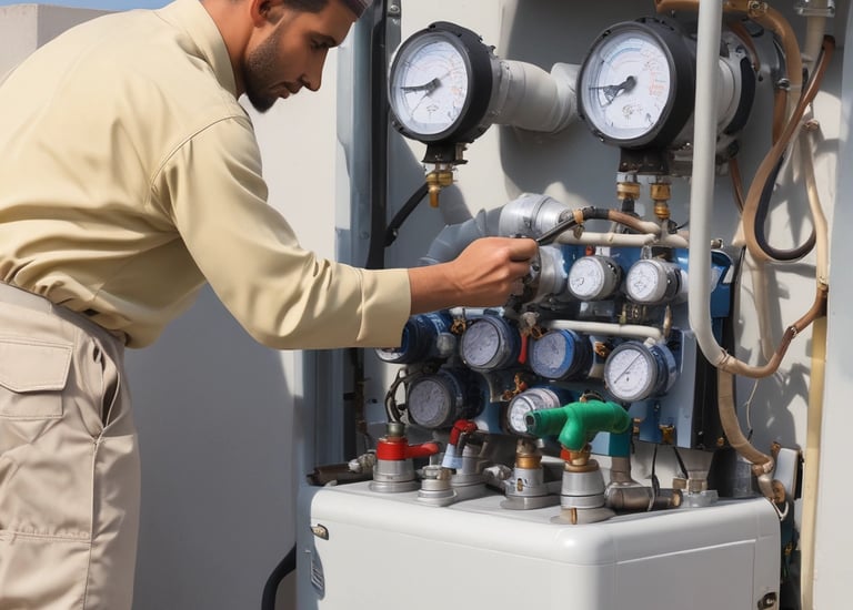 Photo of a modern commercial building under construction with cranes and workers in Muscat.