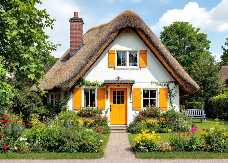 ein Haus, der ein bisschen Cottage-Stil ist