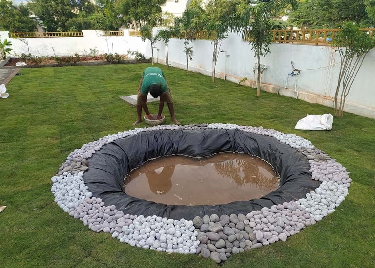 Real-time garden transformation during landscape execution by skilled Garden Designers crew