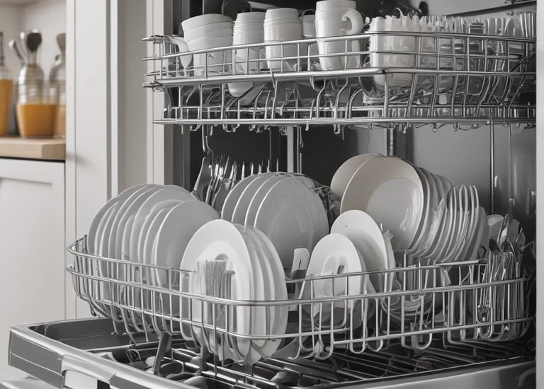A dilapidated room with a broken appliance lying on the wooden floor surrounded by debris, wires, and dust. The room exhibits signs of neglect with peeling paint and dirt.