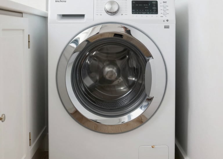 A dilapidated room with a broken appliance lying on the wooden floor surrounded by debris, wires, and dust. The room exhibits signs of neglect with peeling paint and dirt.