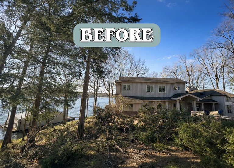 Cedar Tree Storm damage in Iuka, MS on Pickwick Lake
