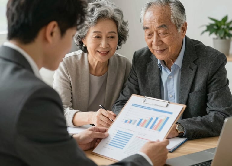 A group of insurance agents discussing strategies in a bright office.