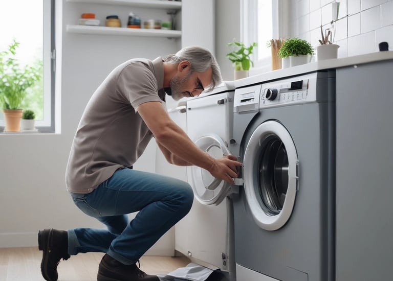 Smiling technician with tools ready to repair home appliances