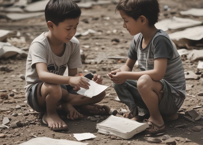 Close-up of hands signing immigration documents.
