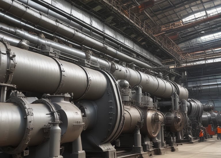 Engineers and supervisors collaborating over blueprints at a construction site.