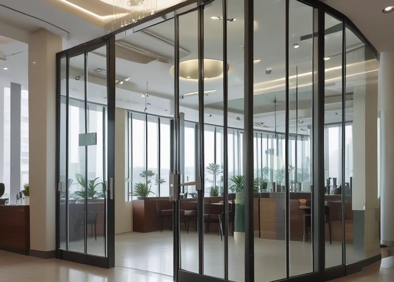 A small business owner happily reviewing their new website on a laptop in a cozy office.