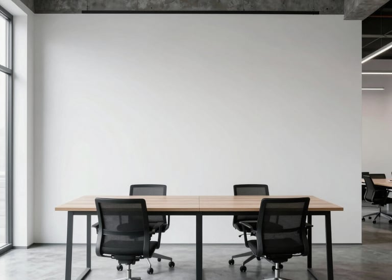 Bright, modern office space with sleek desks and natural light.