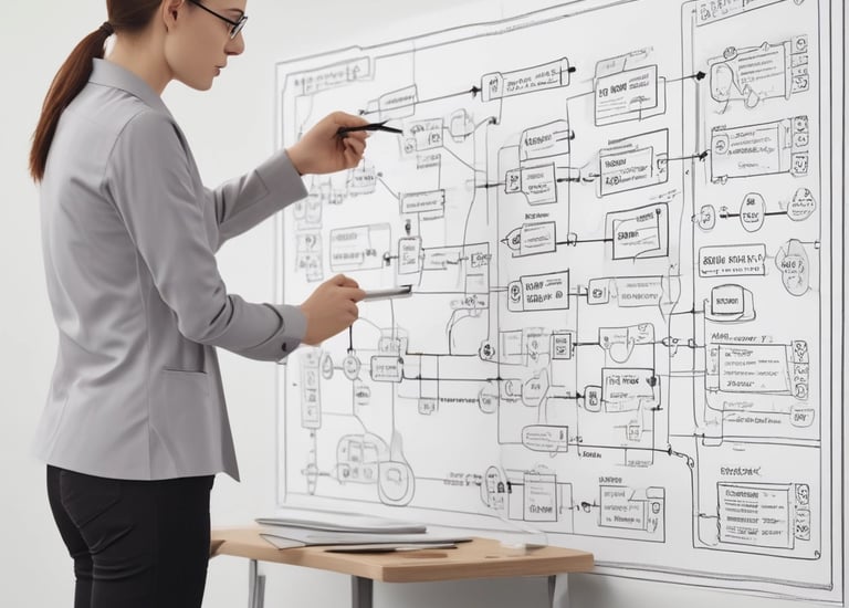 Dynamic video still showing vibrant BPMN process flow animations.