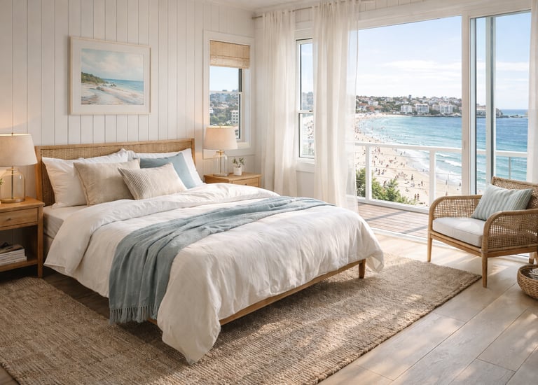 Bright bedroom overlooking bondi showing expert sydney buyers agent advice