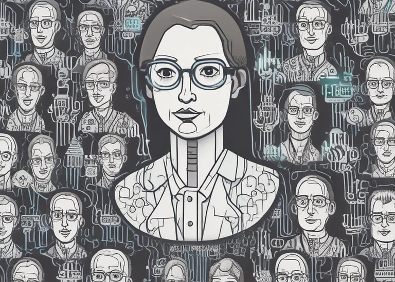 A focused individual using active recall techniques with AI-driven learning aids.