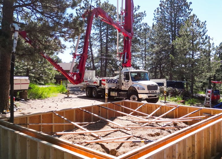 Elk Valley Contractors setting up wooden formwork for a residential concrete foundation.