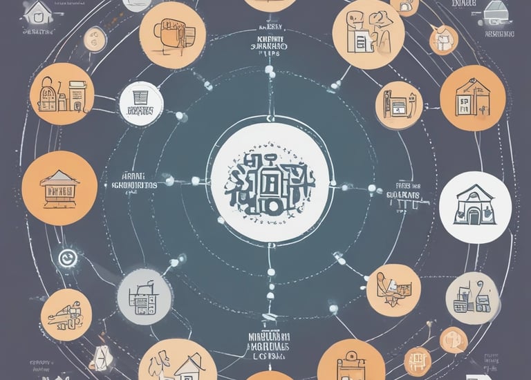 Team collaborating over laptops with code and design sketches visible, bathed in natural light.