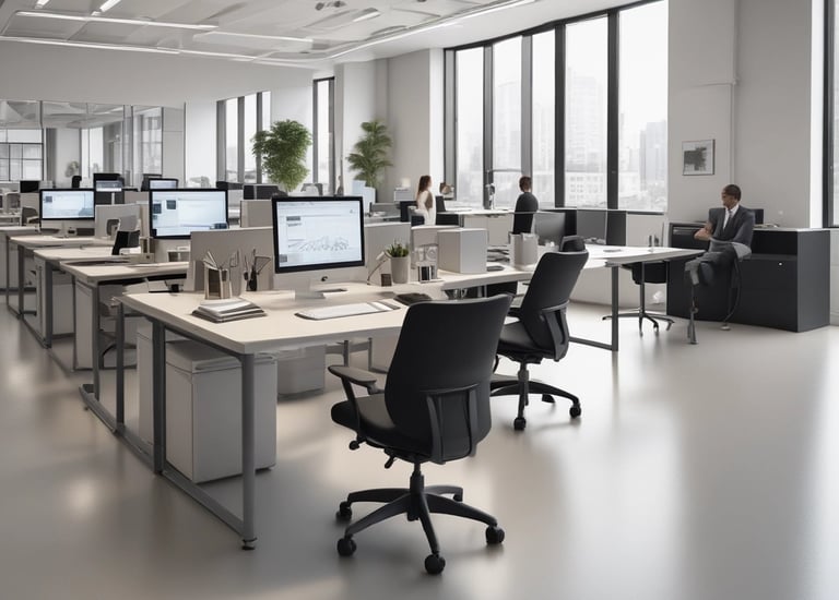 A team of professionals collaborating in a secure government office environment.