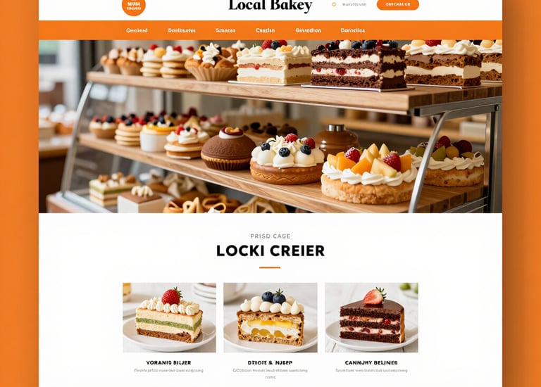 A vibrant screenshot of a local bakery’s new website homepage designed by GrowthPixel.