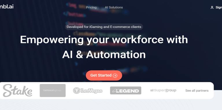 Humbl.ai for AI and automation solutions featuring iGaming and E-commerce partners.