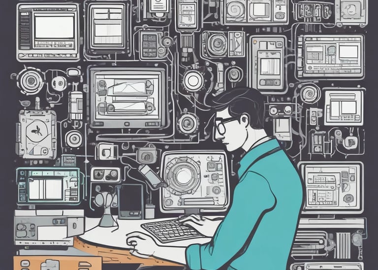 A team collaborating around a table with project notes and laptops, illustrating strategic planning.