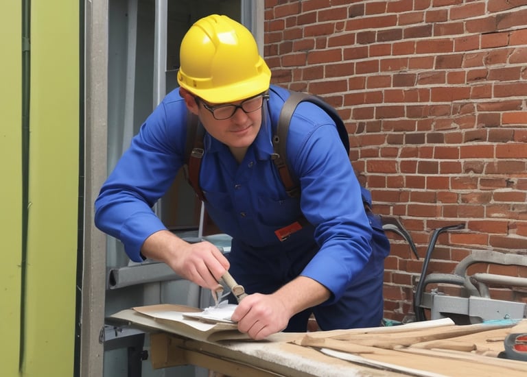 Technicians working on complex machinery in a high-tech workshop.