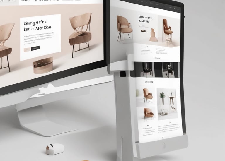 Close-up of a modern website homepage on a laptop with blue and gray color scheme.