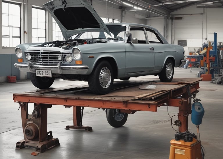 a man riding a skateboard down a street next to tall buildings
