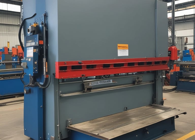 Metal sheets being bent smoothly by a ubkant bending machine.