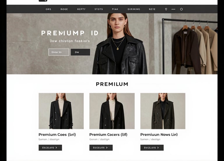 A sleek website layout on a laptop screen with modern graphic elements