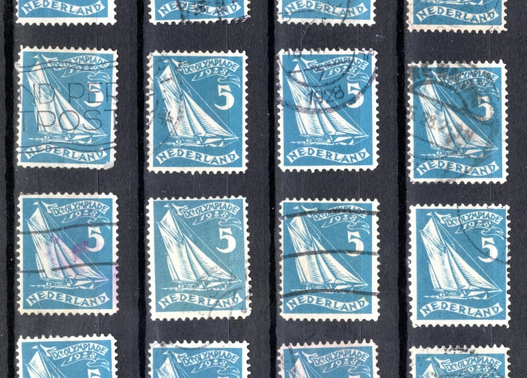 a collection of stamps with a number of stamps