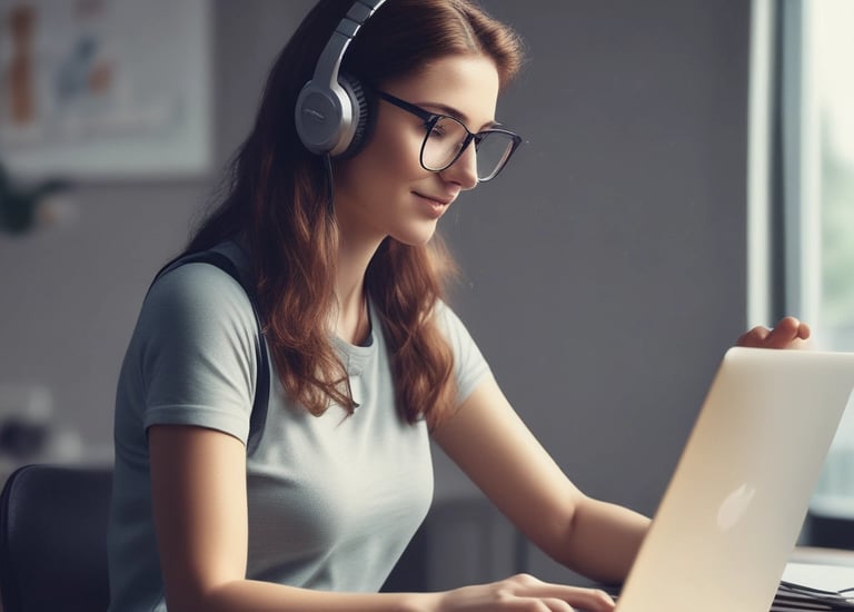 A smiling accountant assisting a client via video call on a laptop.