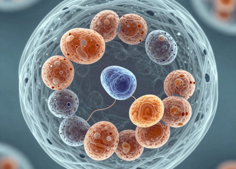 Microscopic image showing a toroidal nucleus within a cancer cell.