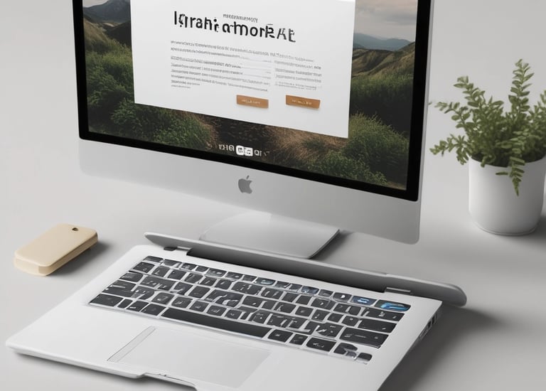 A logo design process with sketches and digital drafts.