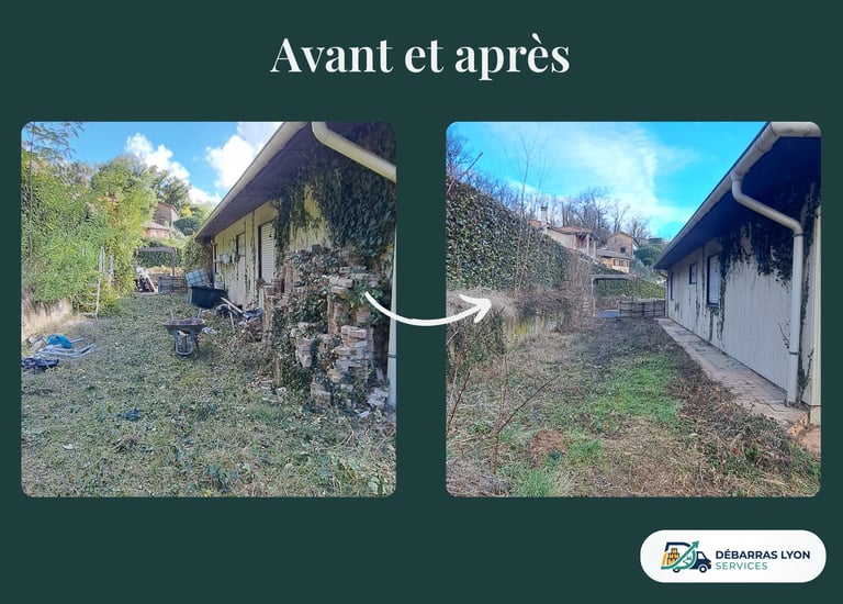 Débarras après succession extérieurs maison, Reyrieux, Ain (01)