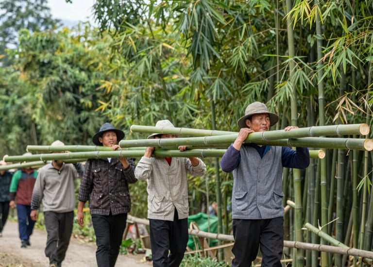 Artisan crafting eco-friendly reusable bags from natural fibers.