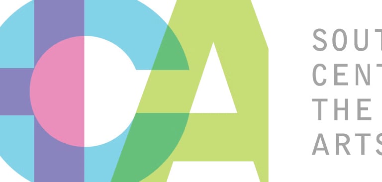 Logo with colorful overlapping letters "SHCA" and gray text reading "SOUTH HAVEN CENTER FOR THE ARTS