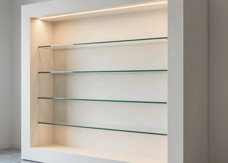 Close-up of smooth drywall wall with clean edges and fresh paint in a home office.