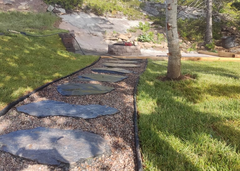 stone and gravel pathway