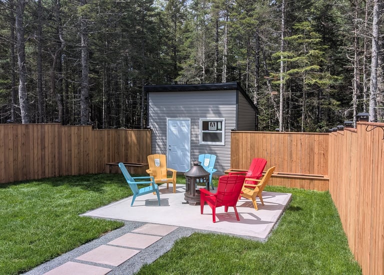 custom shed and privacy fence