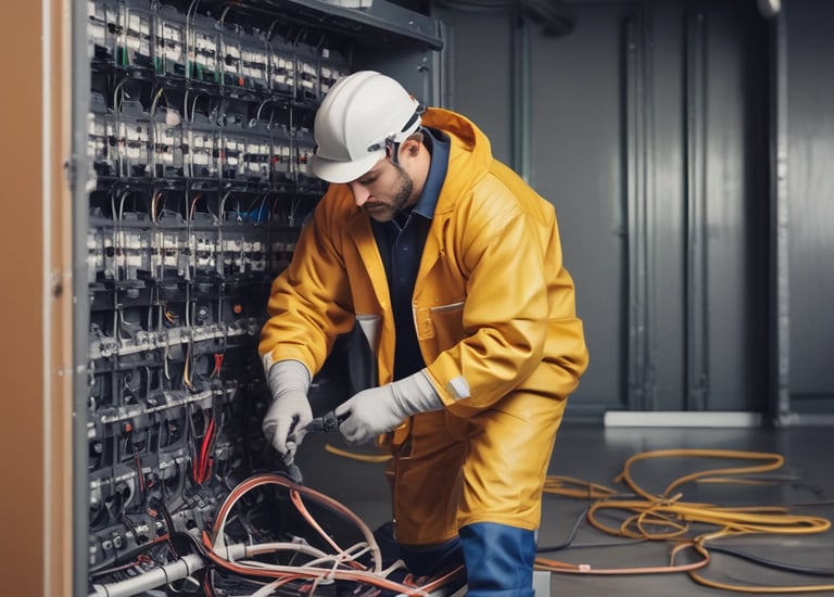 An under-construction bridge with scaffolding and concrete pillars, situated in an open area with clear skies. A crane and various construction materials are visible, with a vehicle parked nearby.