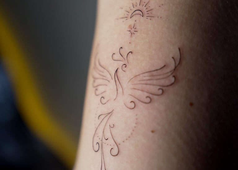 fineline tattoo brazo fenix cusco peru