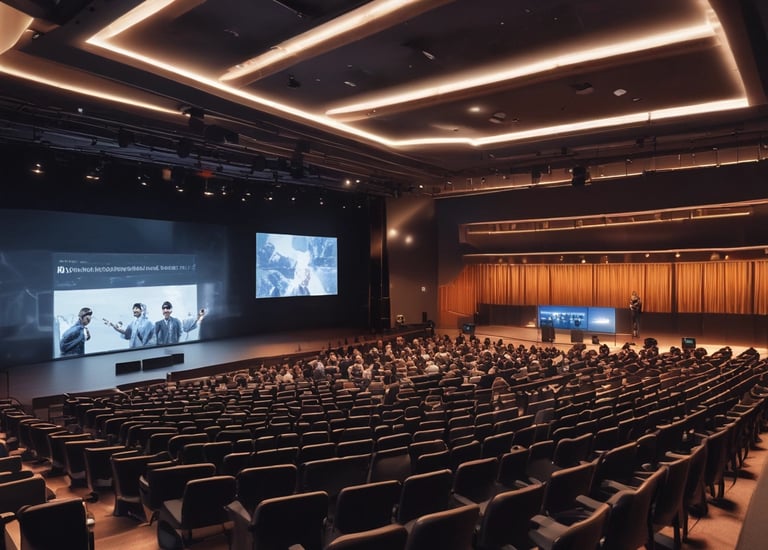 A vibrant event showcasing our AV setup.