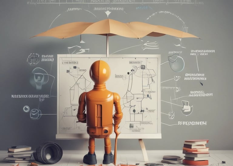 A whiteboard showing project milestones and risk mitigation strategies.