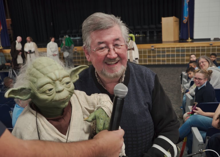 "Yoda Guy" Nick Maley takes Yoda and the 501st Legion to a school to inspire kids.